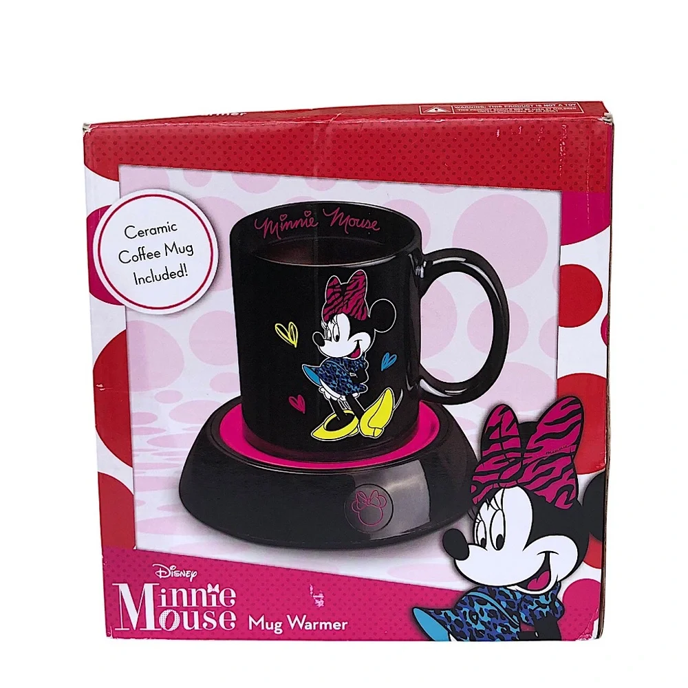Disney Classic Minnie Mouse Set Electric Coffee‎ Mug Warmer & Ceramic Coffee Mug